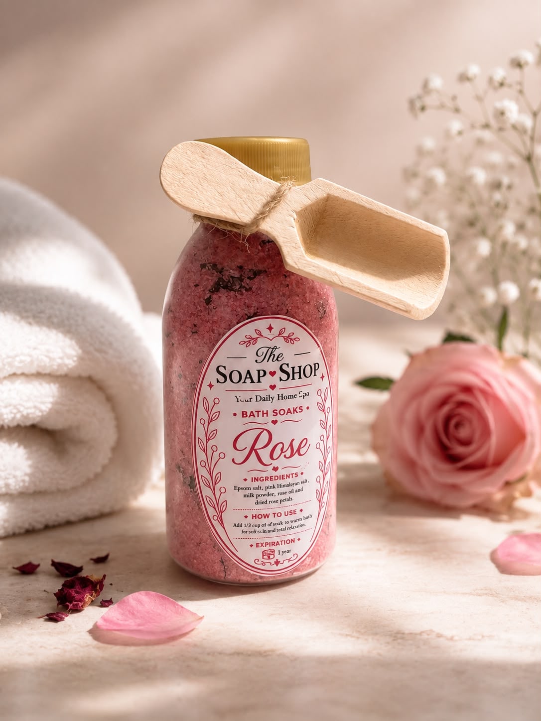 Rose Bath Soak – Mineral Bath Salts